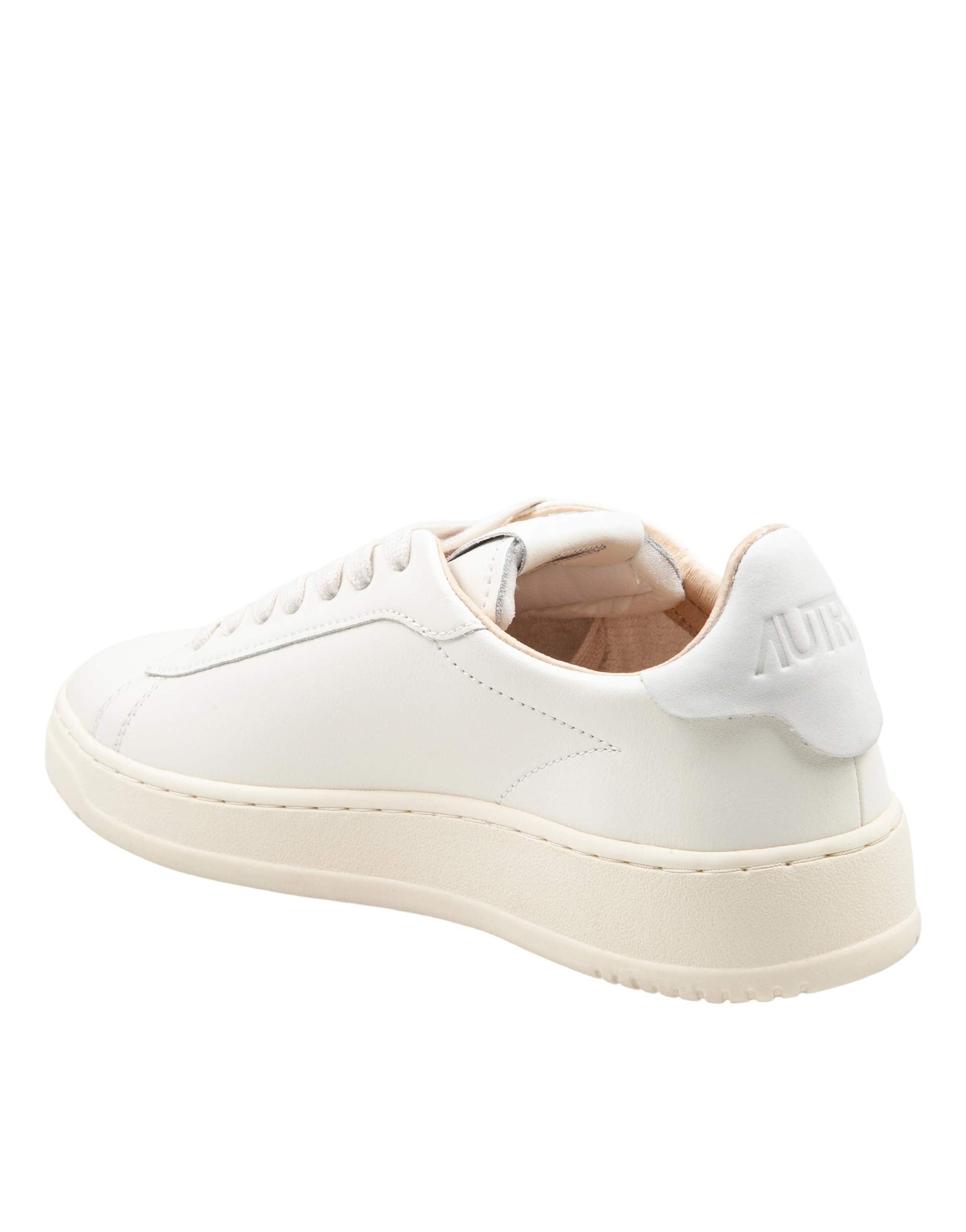 AUTRY DALLAS LOW LEATHER SNEAKERS, CREAM WHITE