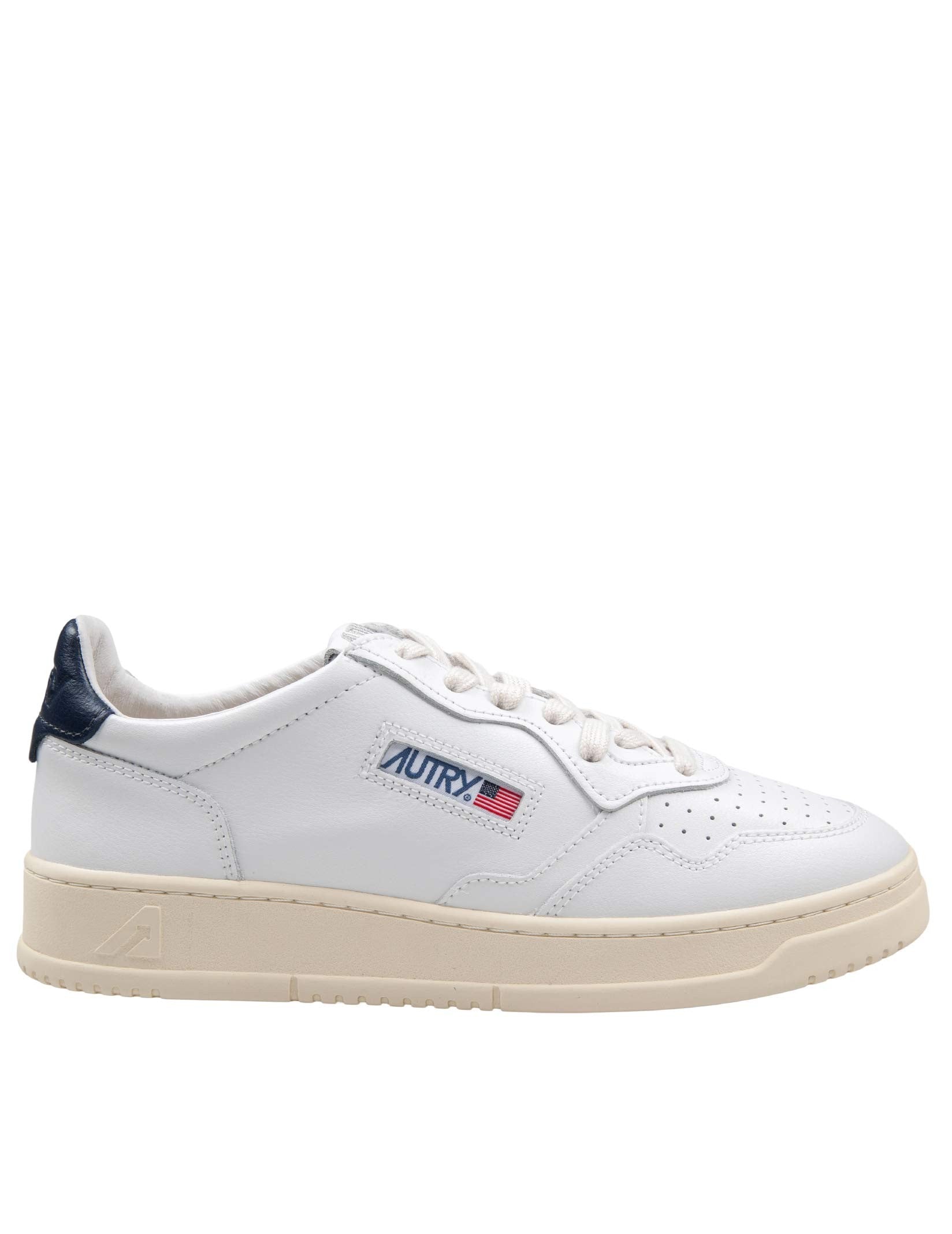 AUTRY MEDALIST LOW LEATHER SNEAKERS IN BLUE