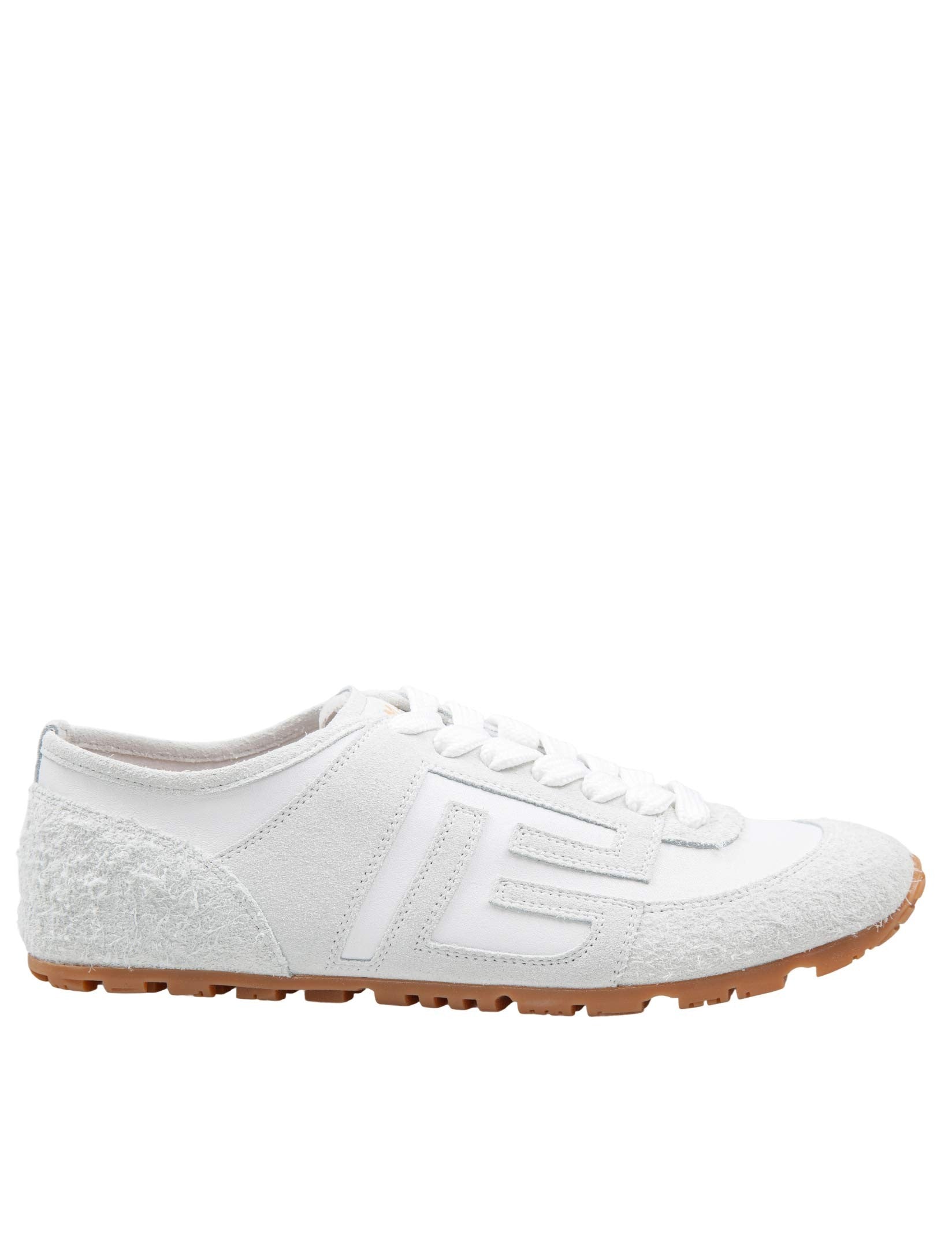 BALMAIN RACER 45 SUEDE SNEAKERS, WHITE