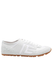 BALMAIN RACER 45 SUEDE SNEAKERS, WHITE