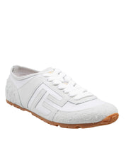 BALMAIN RACER 45 SUEDE SNEAKERS, WHITE