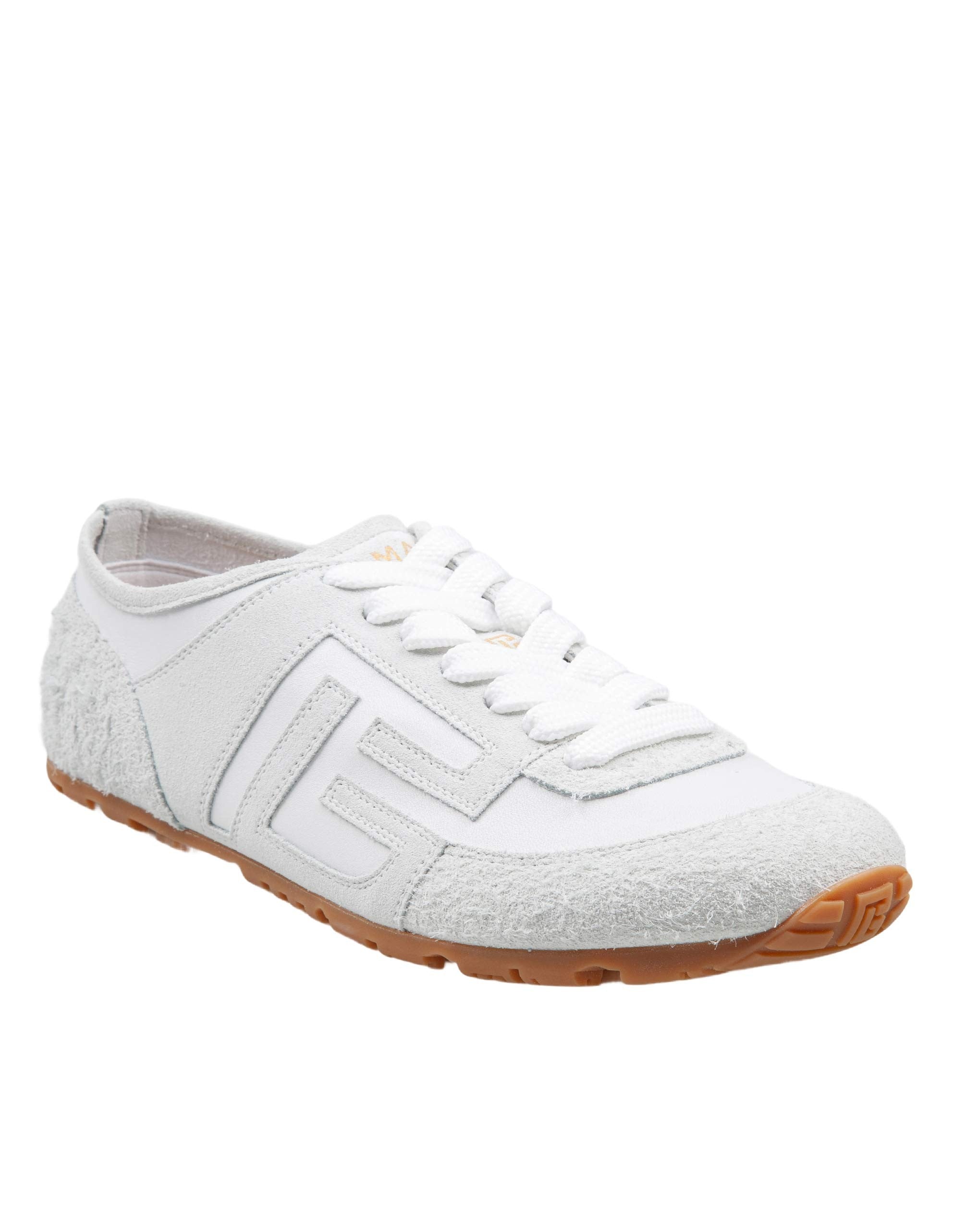 BALMAIN RACER 45 SUEDE SNEAKERS, WHITE