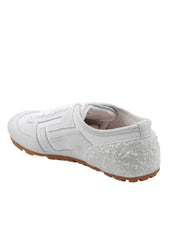 BALMAIN RACER 45 SUEDE SNEAKERS, WHITE