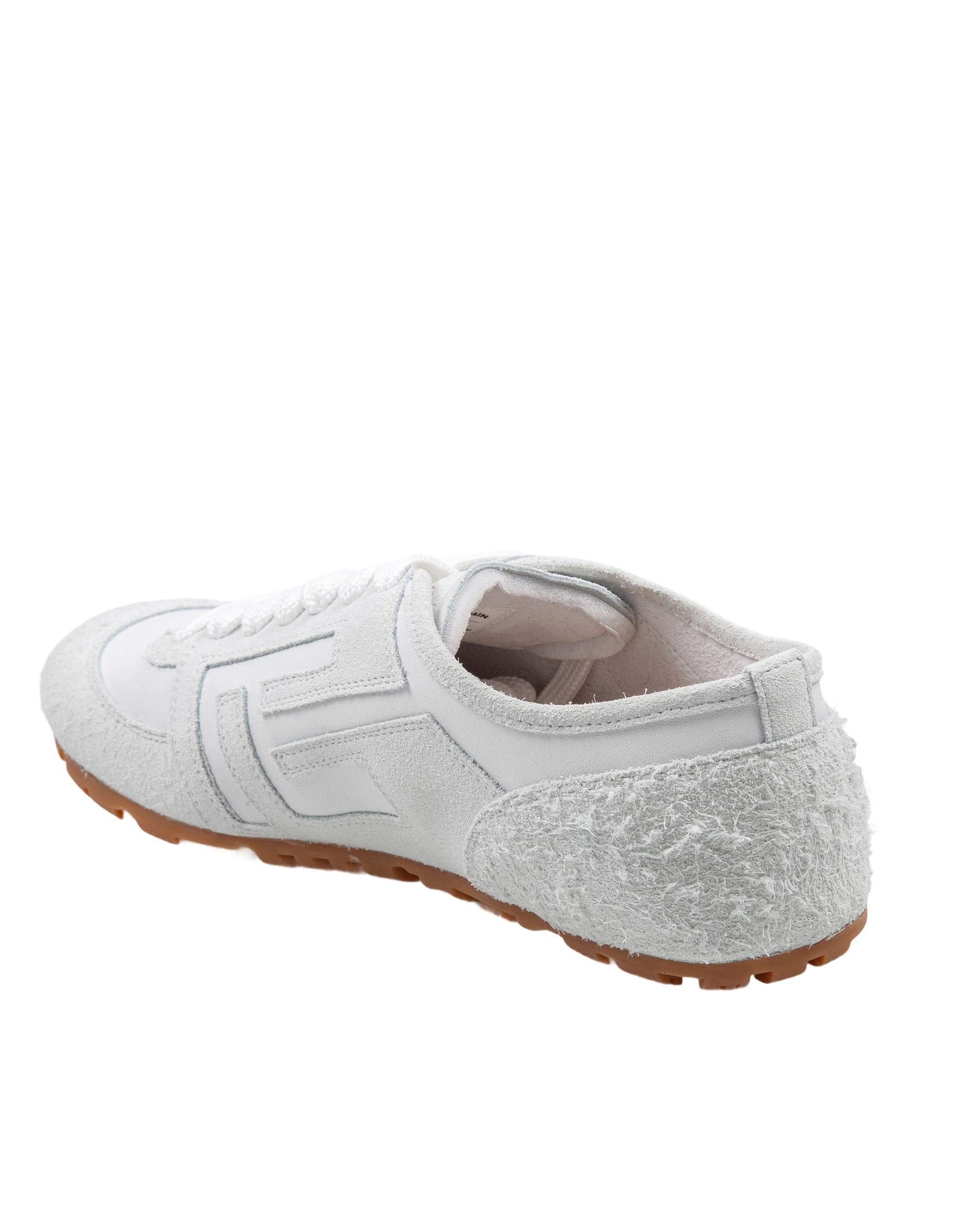 BALMAIN RACER 45 SUEDE SNEAKERS, WHITE