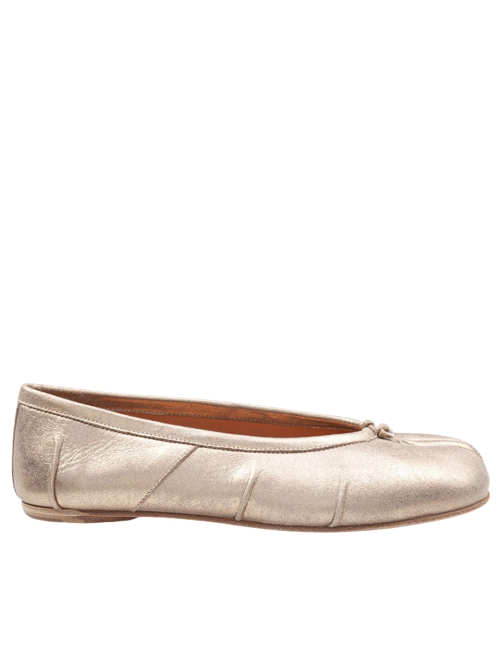MAISON MARGIELA BALLERINA TABI IN PELLE METALLIZZATA COLORE ORO