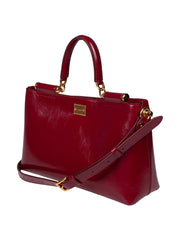 VITTORIA CALFSKIN HANDBAG, DARK RED