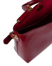 VITTORIA CALFSKIN HANDBAG, DARK RED