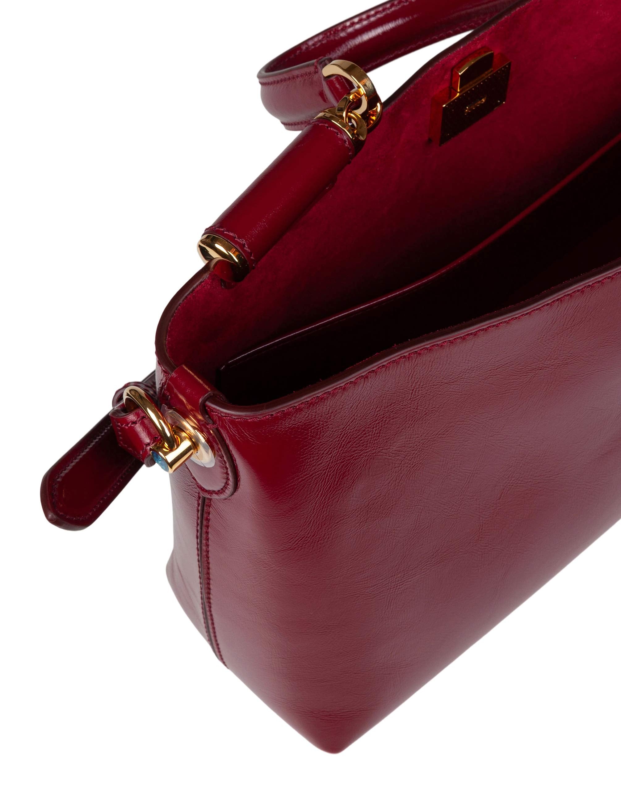 VITTORIA CALFSKIN HANDBAG, DARK RED
