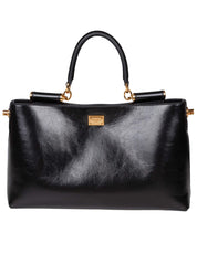 VITTORIA CALFSKIN HANDBAG, BLACK