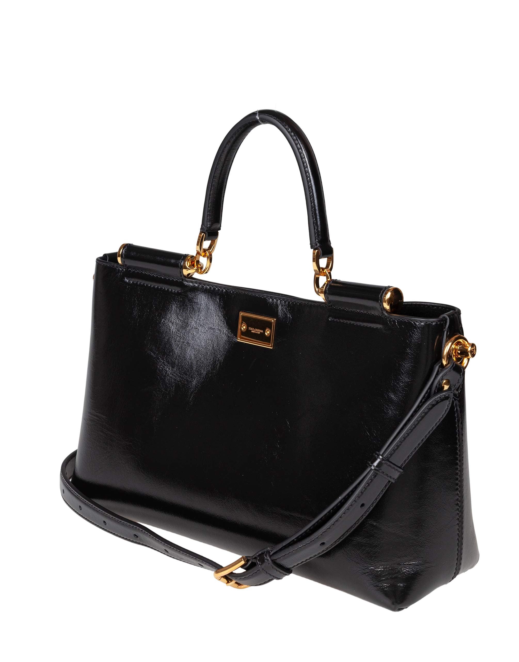 VITTORIA CALFSKIN HANDBAG, BLACK