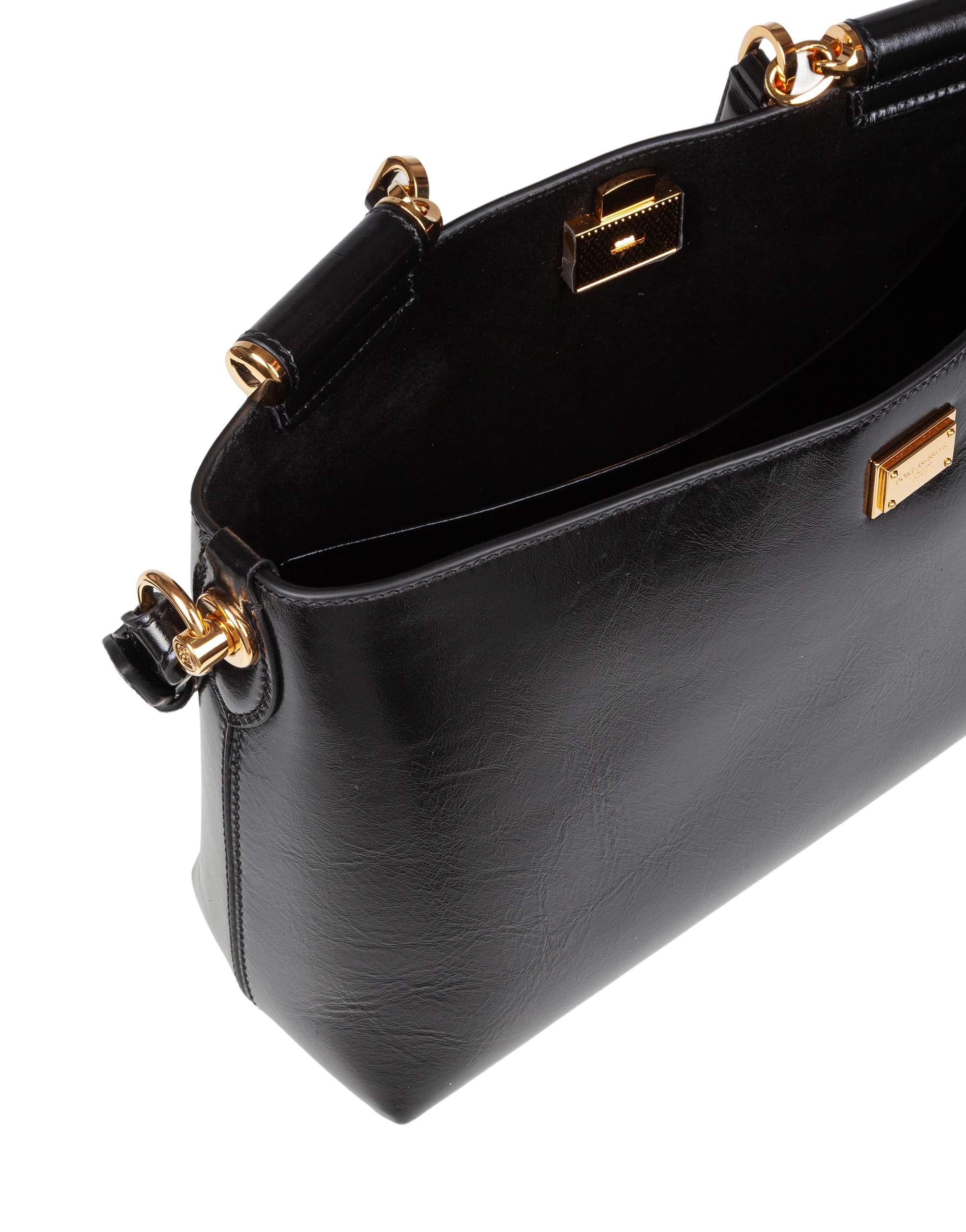 VITTORIA CALFSKIN HANDBAG, BLACK