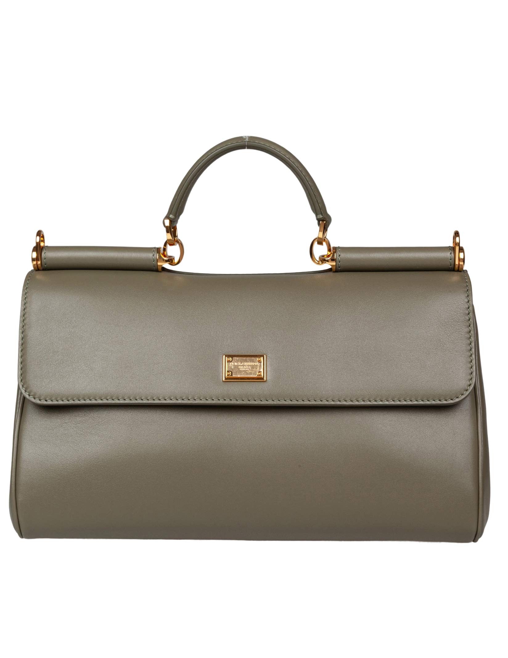 DOLCE & GABBANA VINTAGE MY SICILY CARAMEL LEATHER BAG