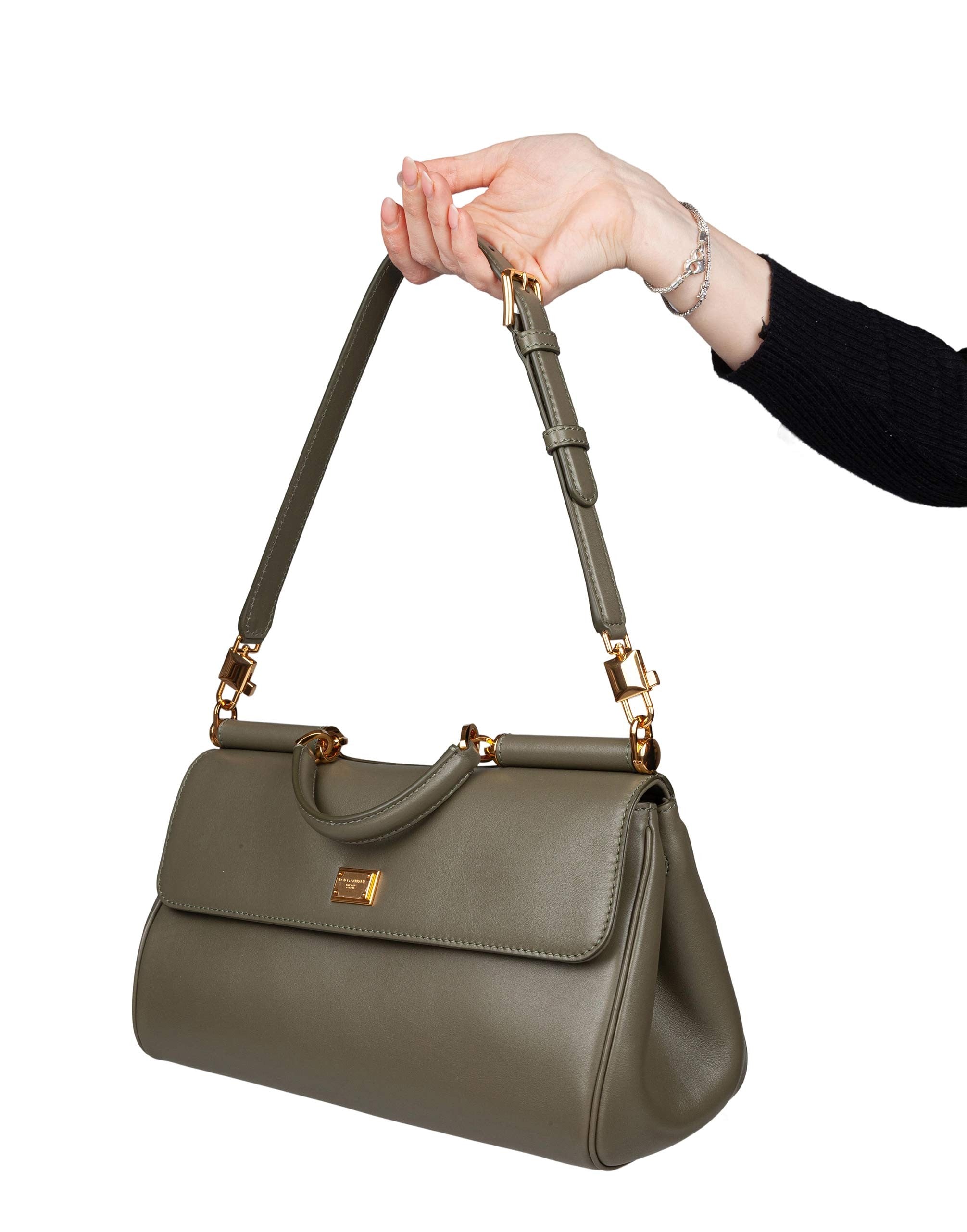 DOLCE & GABBANA VINTAGE MY SICILY CARAMEL LEATHER BAG