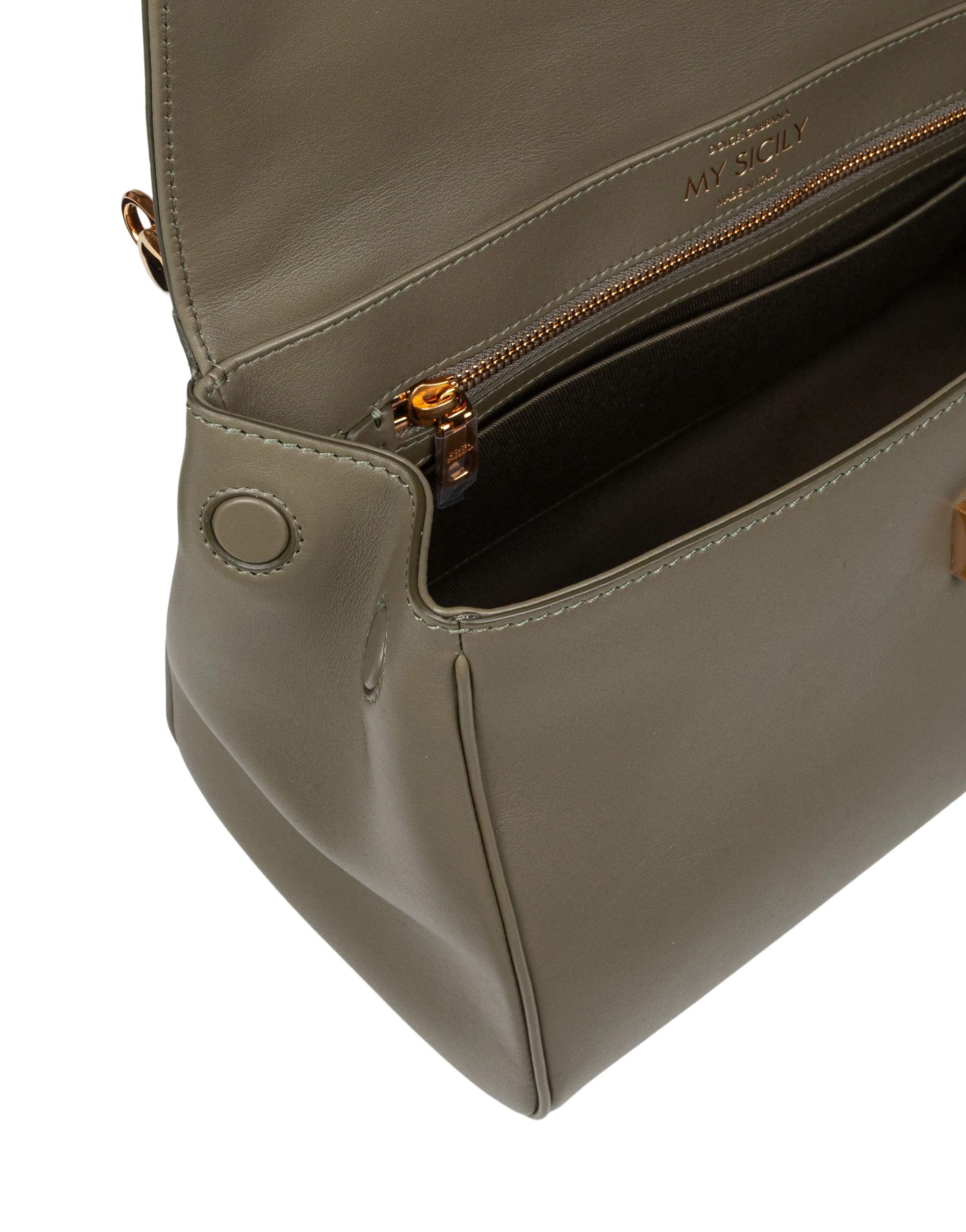 DOLCE & GABBANA VINTAGE MY SICILY CARAMEL LEATHER BAG