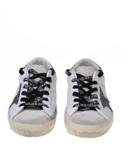GOLDEN GOOSE SUPER STAR SNEAKERS IN PELLE CON STELLA IN GLITTER