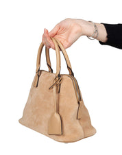 MAISON MARGIELA BORSA A MANO 5AC SOFT MINI IN PELLE SCAMOSCIATA COLORE NATURALE