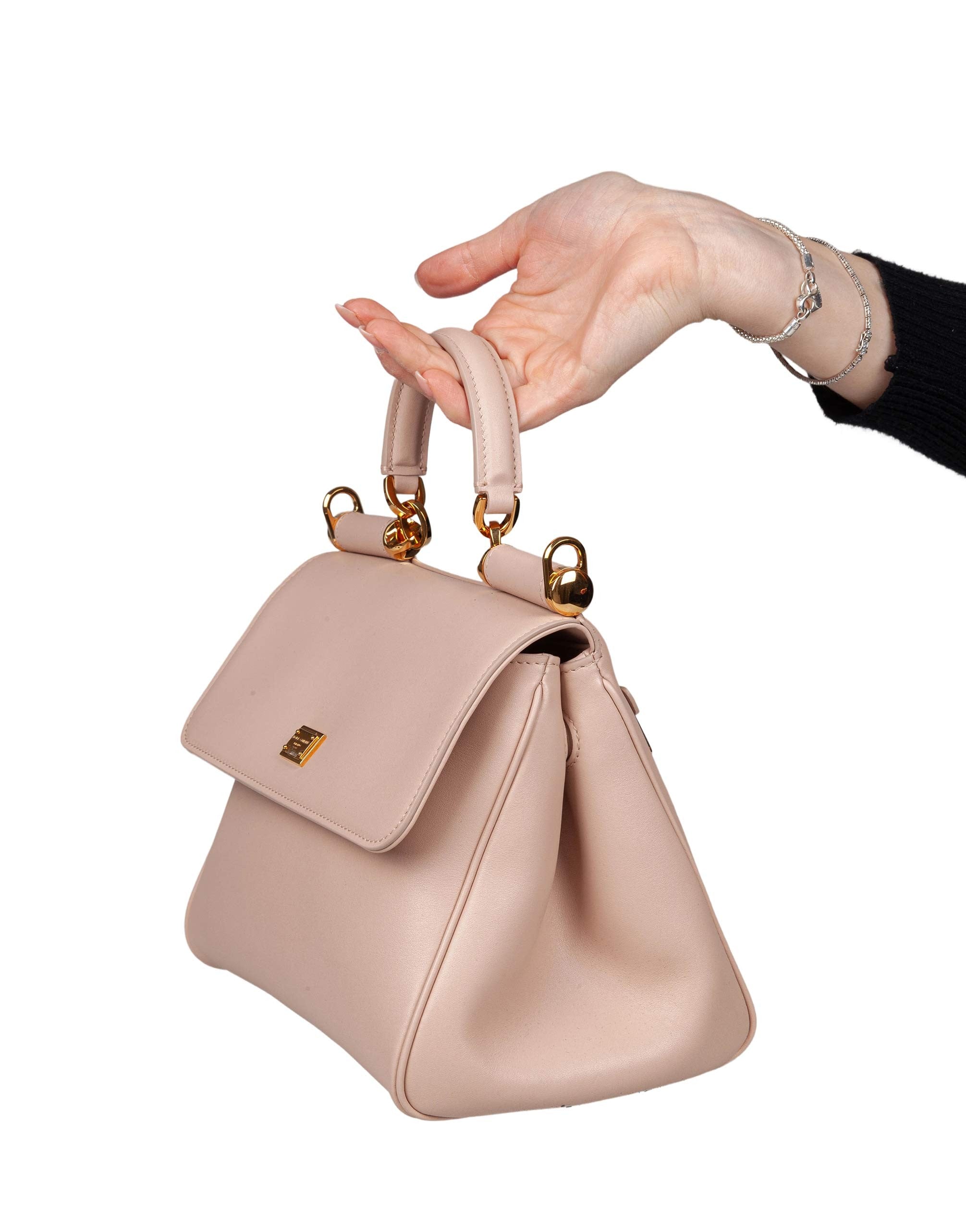 DOLCE & GABBANA MY SICILY HANDBAG IN NUDE LEATHER