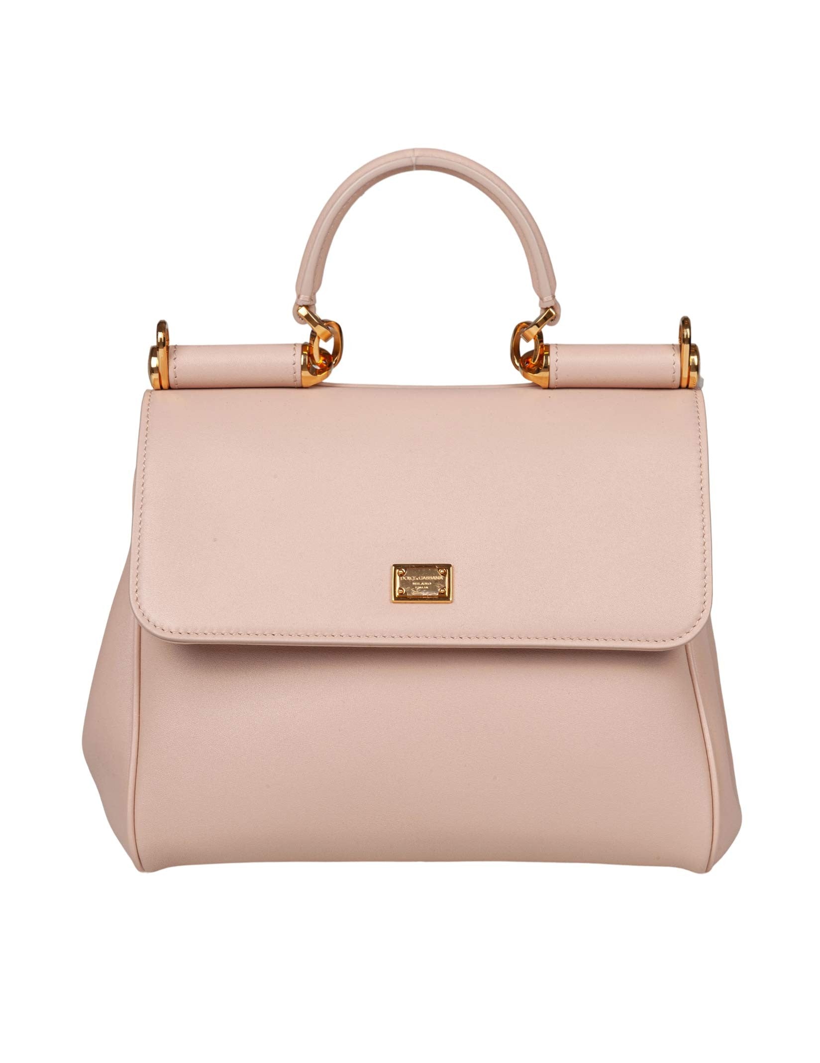 DOLCE & GABBANA MY SICILY HANDBAG IN NUDE LEATHER
