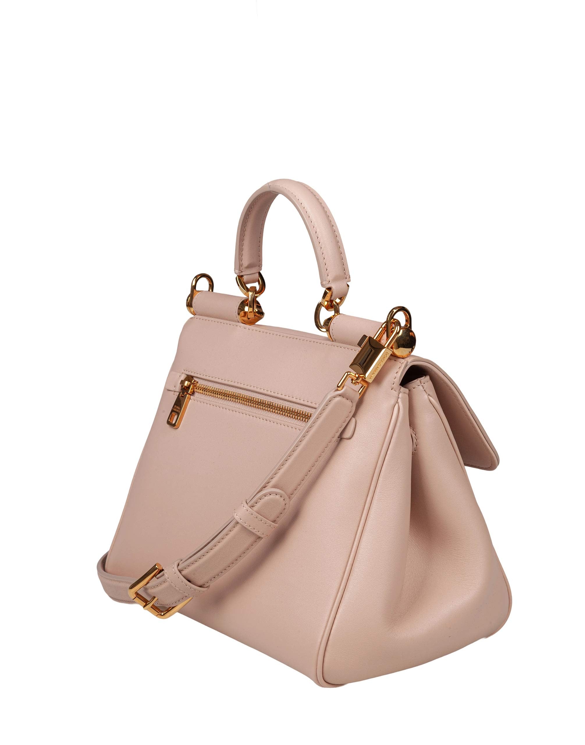 DOLCE & GABBANA MY SICILY HANDBAG IN NUDE LEATHER