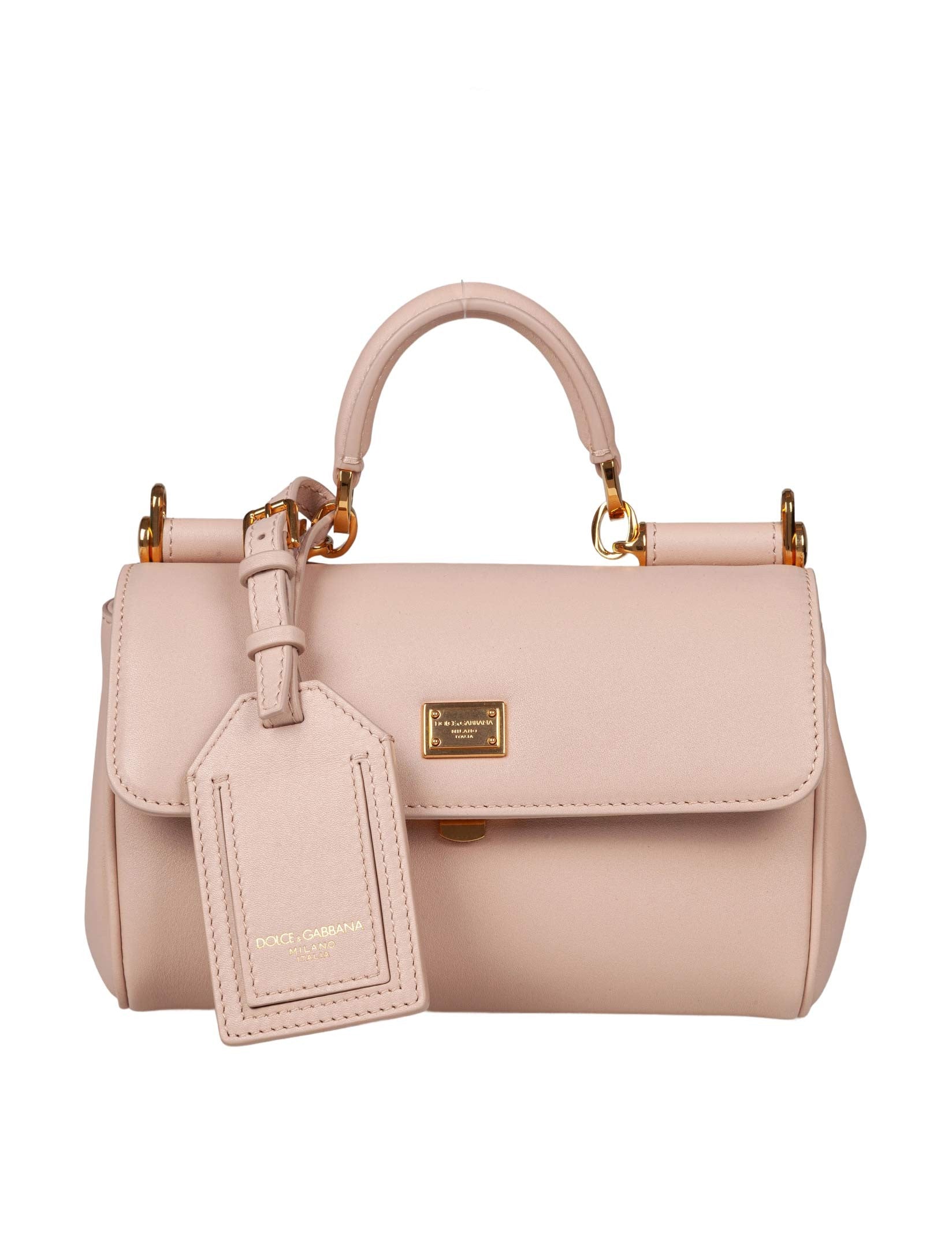 DOLCE E GABBANA BORSA A MANO SICILY IN PELLE COLORE NUDO
