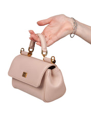 DOLCE E GABBANA BORSA A MANO SICILY IN PELLE COLORE NUDO