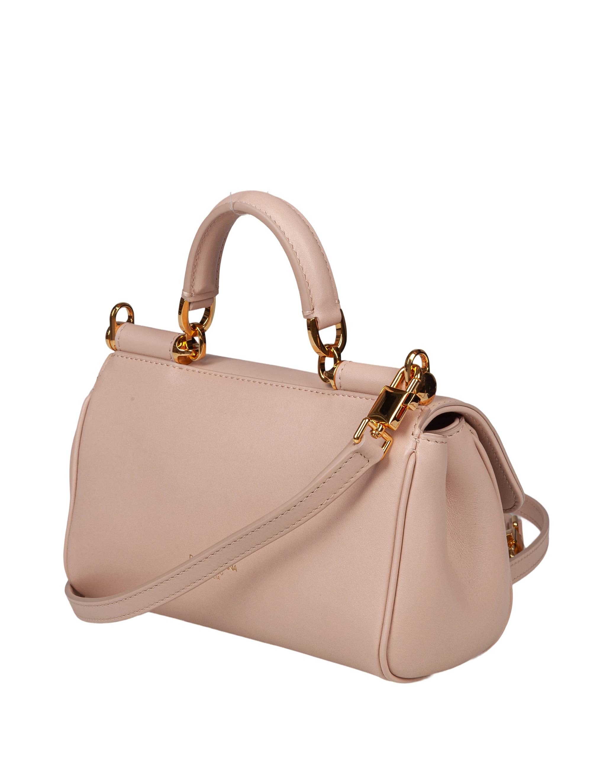 DOLCE E GABBANA BORSA A MANO SICILY IN PELLE COLORE NUDO