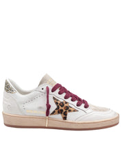 GOLDEN GOOSE SNEAKERS BALLSTAR IN PELLE E CAMOSCIO COLROE BIANCO E CAVALLINO