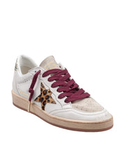 GOLDEN GOOSE SNEAKERS BALLSTAR IN PELLE E CAMOSCIO COLROE BIANCO E CAVALLINO