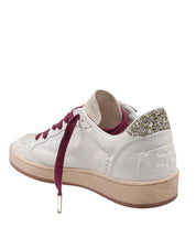 GOLDEN GOOSE SNEAKERS BALLSTAR IN PELLE E CAMOSCIO COLROE BIANCO E CAVALLINO
