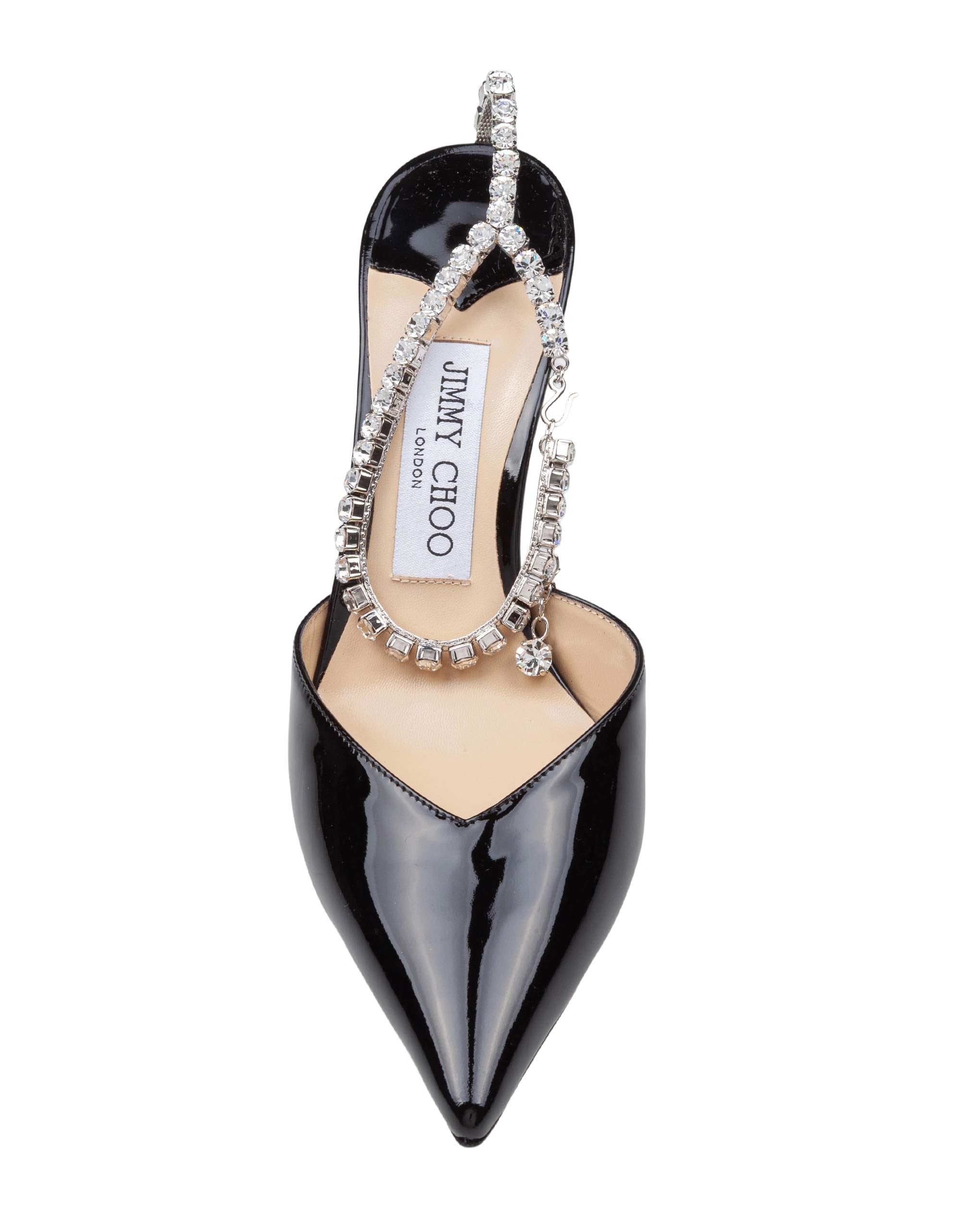 JIMMY CHOO SLINGBACK SAEDA 85 BOB IN PELLE DI VERNICE COLORE NERO