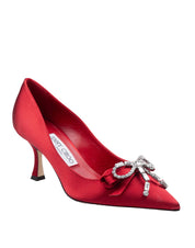 JIMMY CHOO DECOLLETE' AURIA 70BSJ IN RASO COLORE ROSSO RUBINO