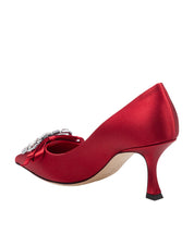 JIMMY CHOO DECOLLETE' AURIA 70BSJ IN RASO COLORE ROSSO RUBINO