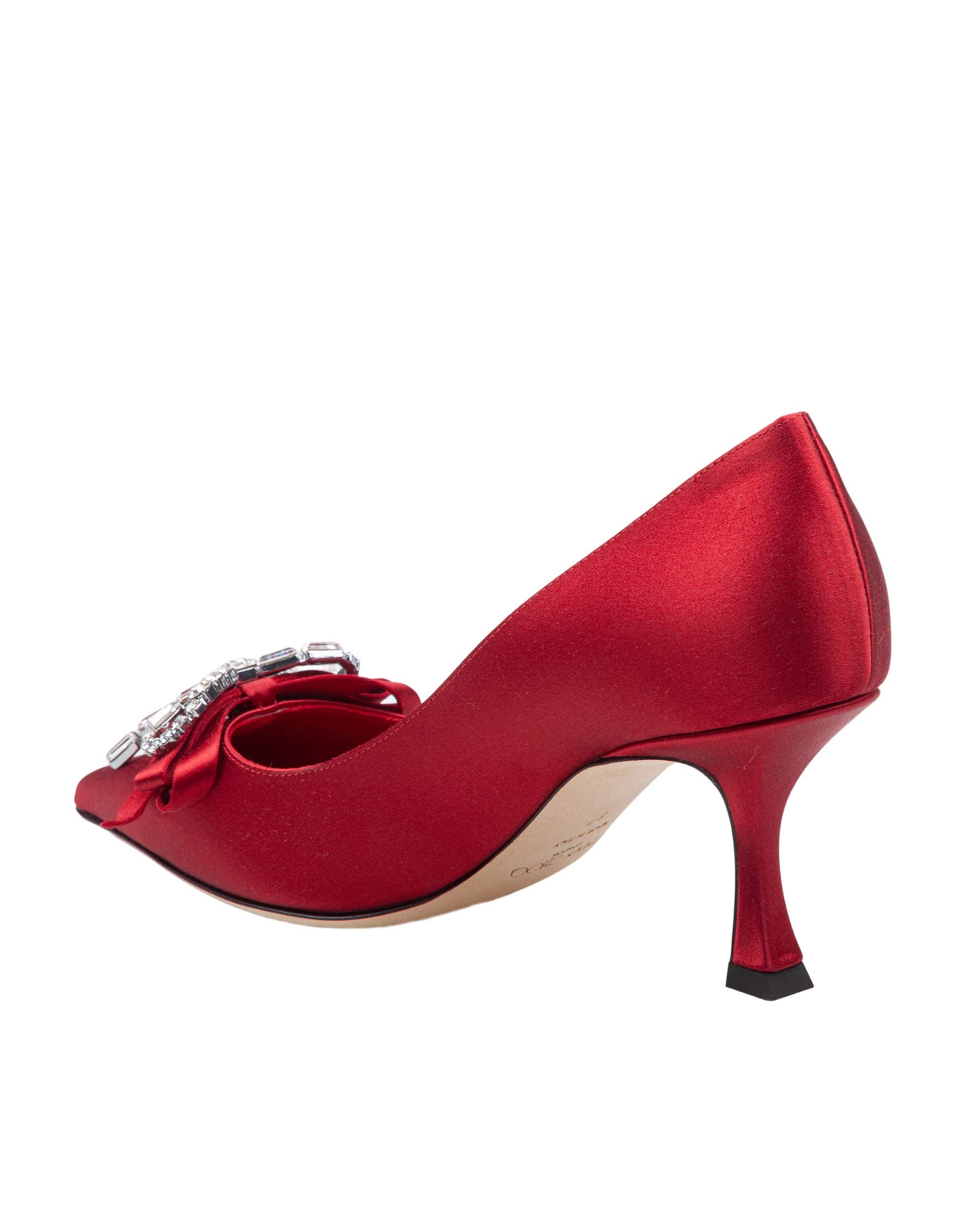 JIMMY CHOO DECOLLETE' AURIA 70BSJ IN RASO COLORE ROSSO RUBINO