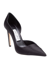 JIMMY CHOO BRIGITTE 100 STA SATIN PUMP, BLACK