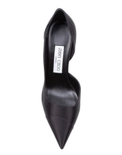 JIMMY CHOO BRIGITTE 100 STA SATIN PUMP, BLACK