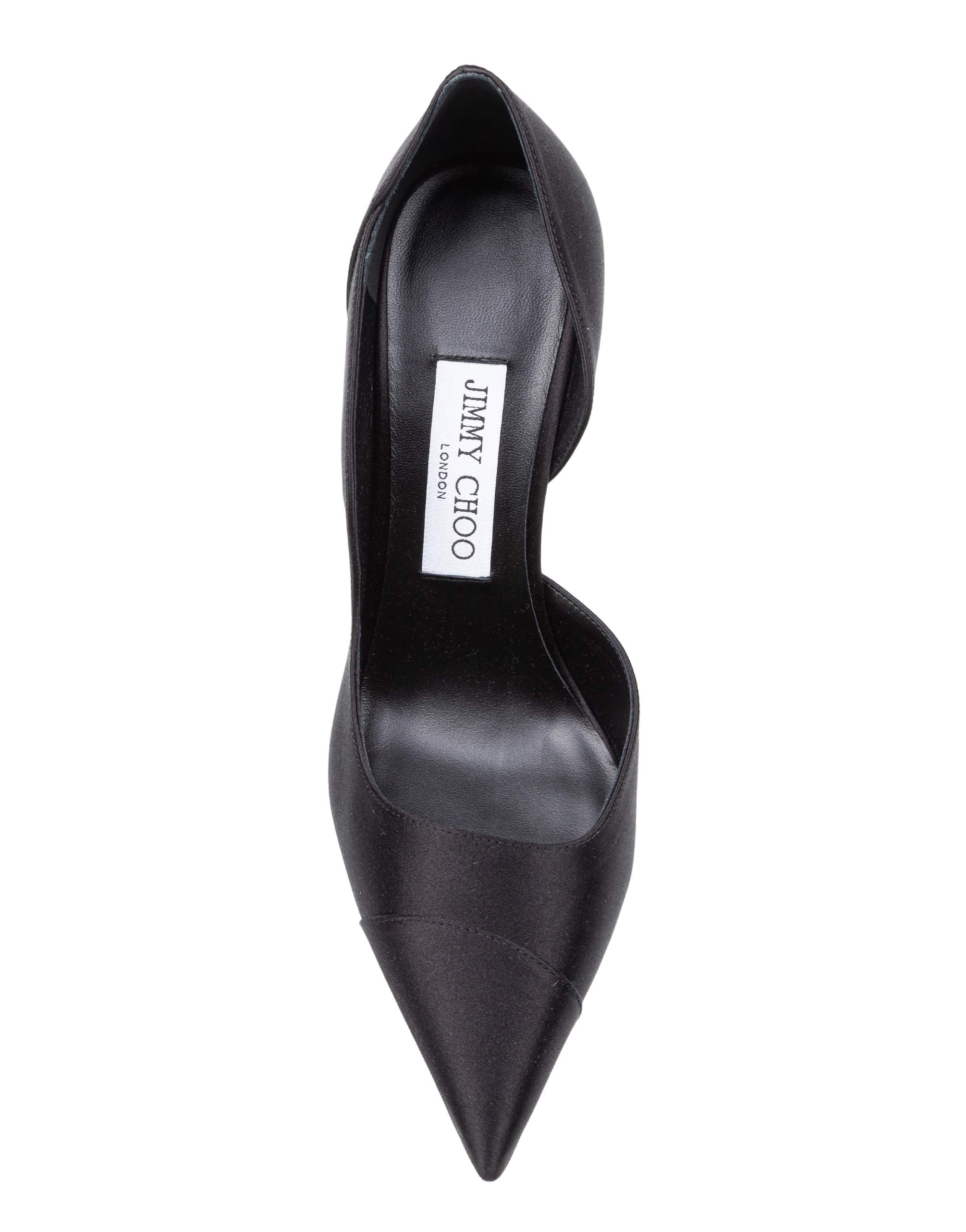 JIMMY CHOO BRIGITTE 100 STA SATIN PUMP, BLACK