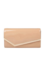 JIMMY CHOO EMMIE PAT PATENT LEATHER CLUTCH, COLOR CHAI