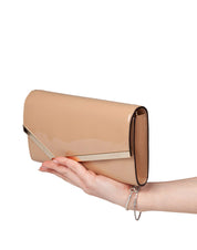 JIMMY CHOO EMMIE PAT PATENT LEATHER CLUTCH, COLOR CHAI