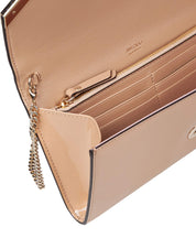 JIMMY CHOO EMMIE PAT PATENT LEATHER CLUTCH, COLOR CHAI