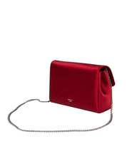 JIMMY CHOO MINI SOFT BOW BAG IN BLACK RUBY WITH CRYSTAL-DECORATED BOW