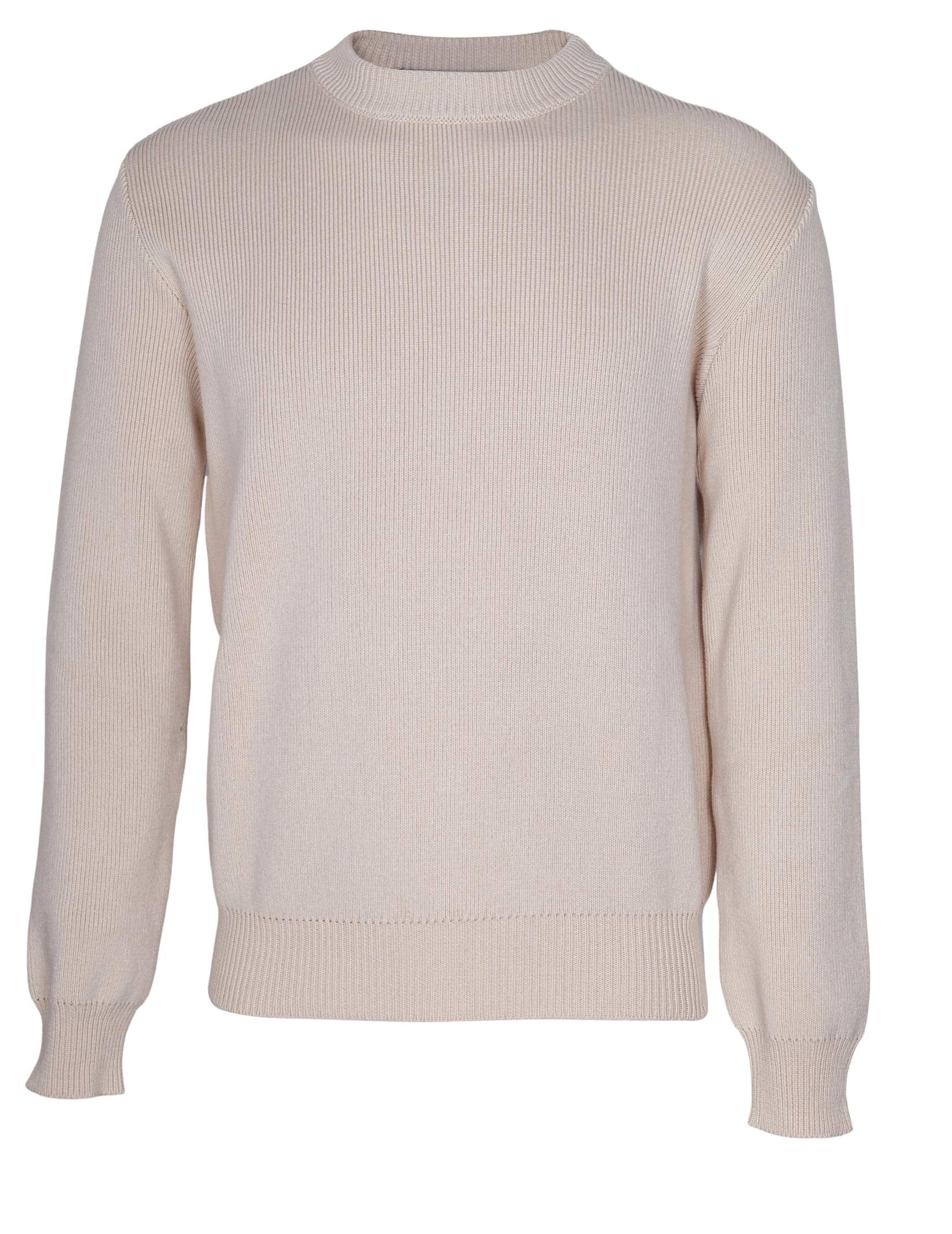 GOLDEN GOOSE CREW NECK COTTON SWEATER WITH 'GOLDEN' LETTER ON THE BACK