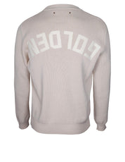 GOLDEN GOOSE CREW NECK COTTON SWEATER WITH 'GOLDEN' LETTER ON THE BACK