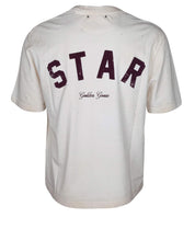 GOLDEN GOOSE VINTAGE COTTON T-SHIRT WITH APPLIQUED MICRO STUDS
