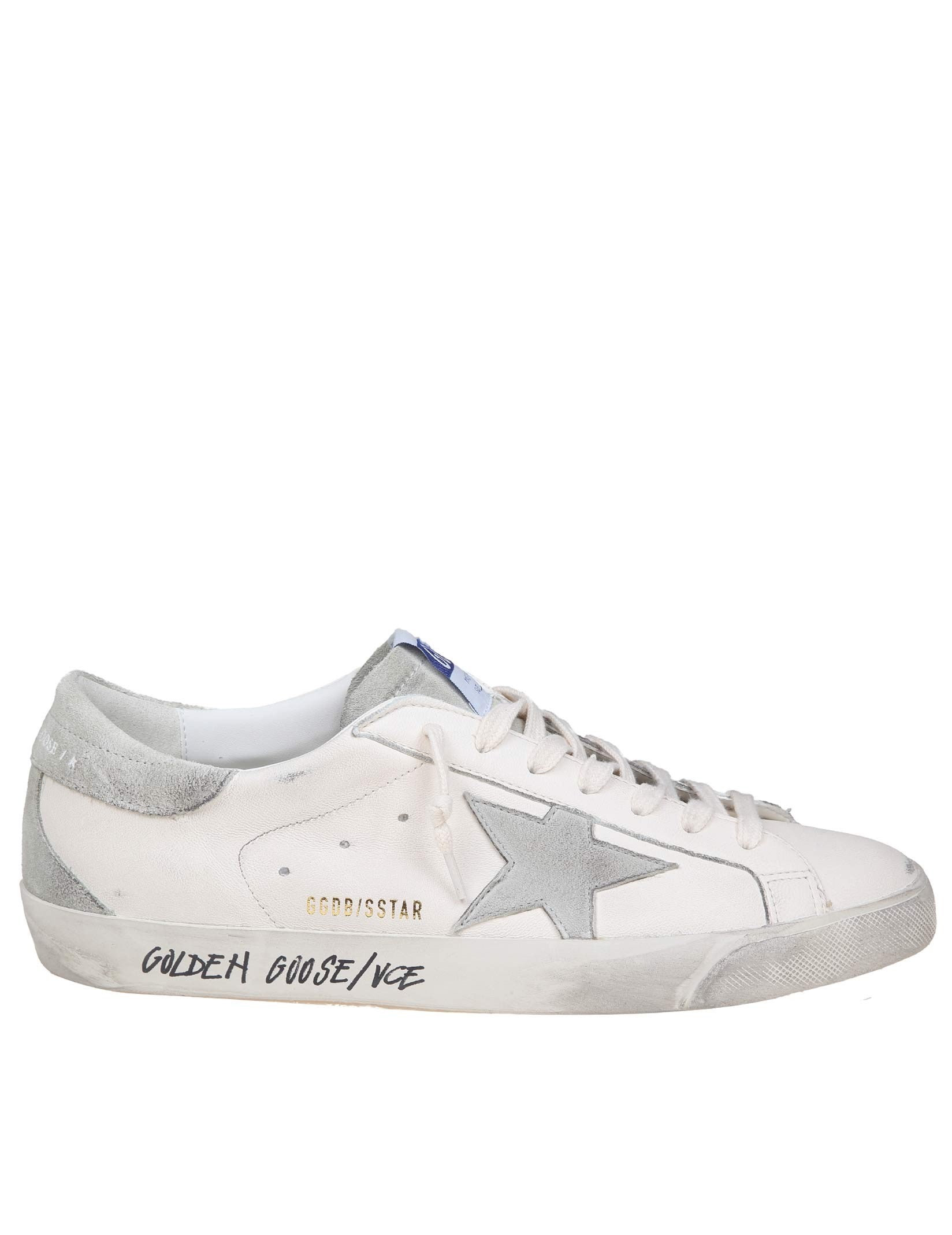 GOLDEN GOOSE SUPER STAR IN WHITE/GREY LEATHER