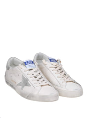 GOLDEN GOOSE SUPER STAR IN WHITE/GREY LEATHER