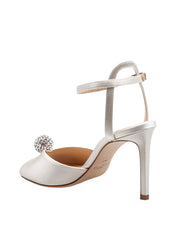 JIMMY CHOO SANDAL SACORA IN RASO CON SFERA DI CRISTALLI