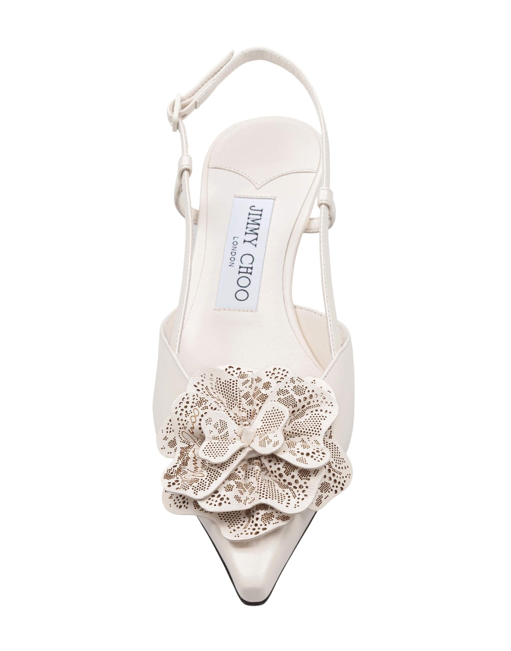 JIMMY CHOO MILK COLOR NAPPA SLINGBACK 50