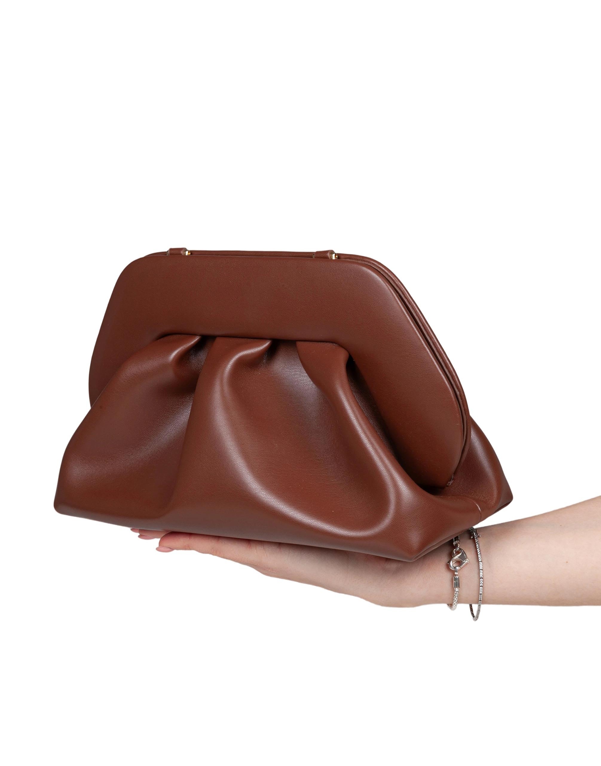 THEMOIRè BORSA A MANO BIOS IN ECOPELLE COLORE MARRONE