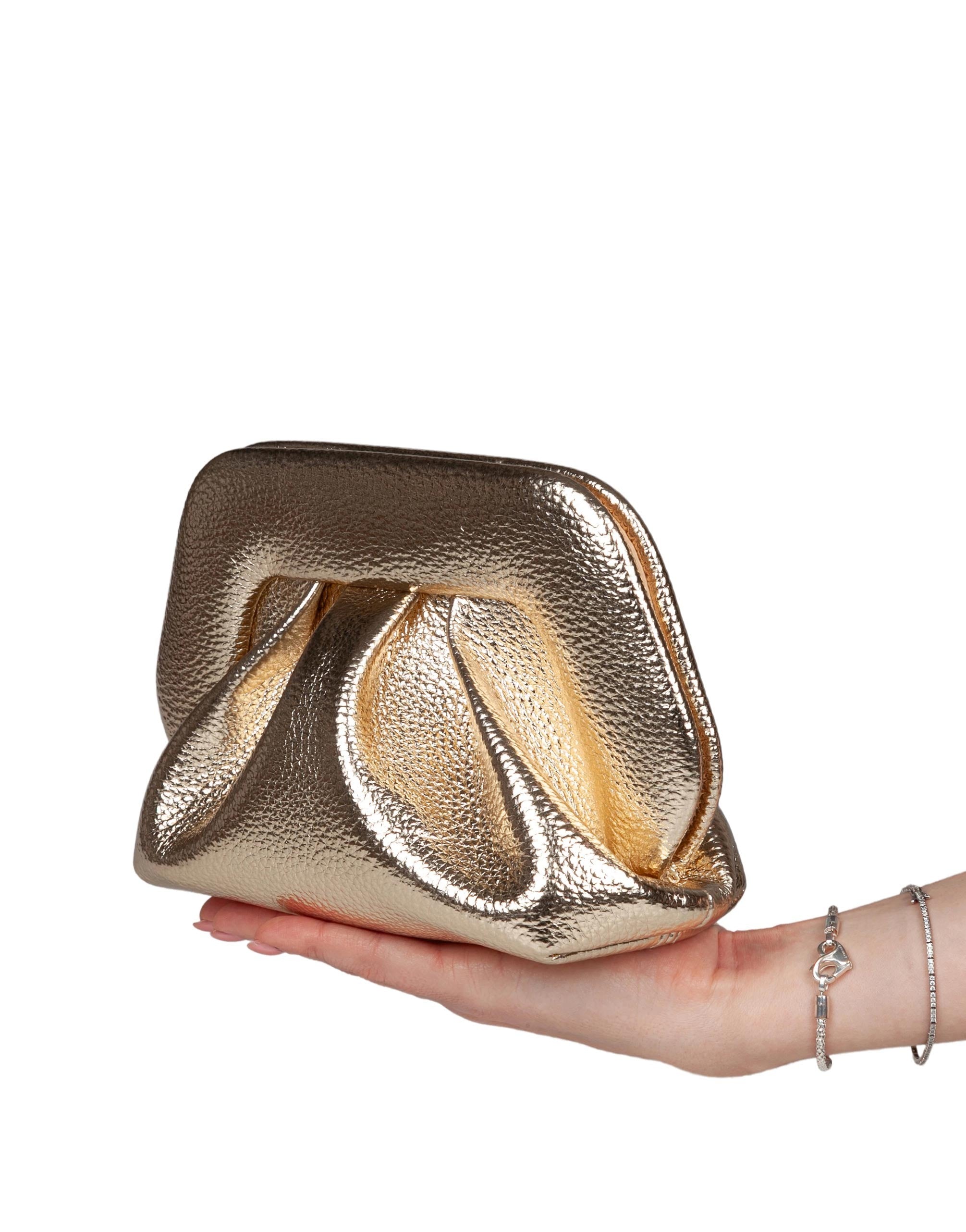 THEMOIRè BORSA BIOS IN ECOPELLE LAMINATA COLORE GOLD