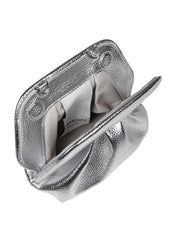 THEMOIRè BIOS BAG IN LAMINATED FAUX LEATHER, COLOR SILVER